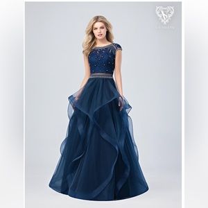 Moonlight Bridal Navy Blue Prom Dress